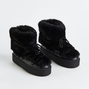 H&M Faux Fur Padded Moon Boot